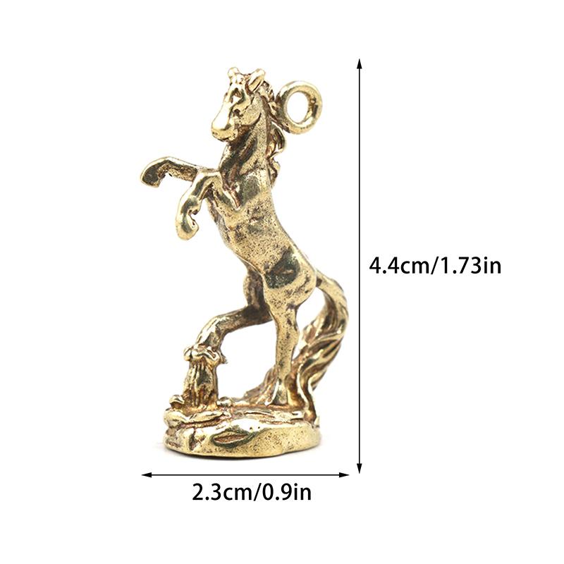 Vintage bronzové figurky koně zvěrokruhu mosazné zvířecí figurky přívěsek klíčenka přívěsek