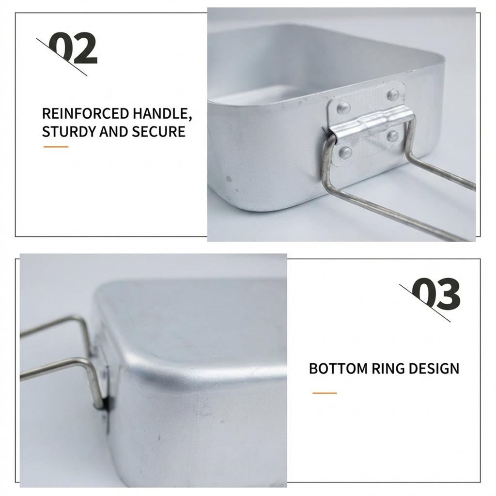 Aluminum Two-Piece Lunch Box Set Lightweight Portable Design for Outdoor Use Camping Picnic Travel