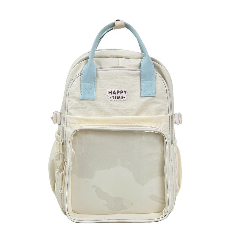 New schoolbag junior high school girls high value college style niche high school students backpack large capacity transparent pain bag
