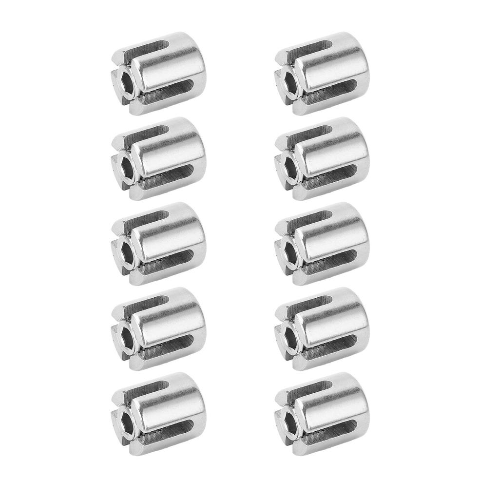 10 Stück Kreuzkabelklemme 316 Edelstahl Hohe Zugfestigkeit Kabelgeländer Drahtseil Kreuzklemme