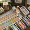 Guiji Style Washi Tape Set Cute Cartoon Student Decorative Stickers Grid Vintage Paper Tape for Journaling Scrapbooking DIY