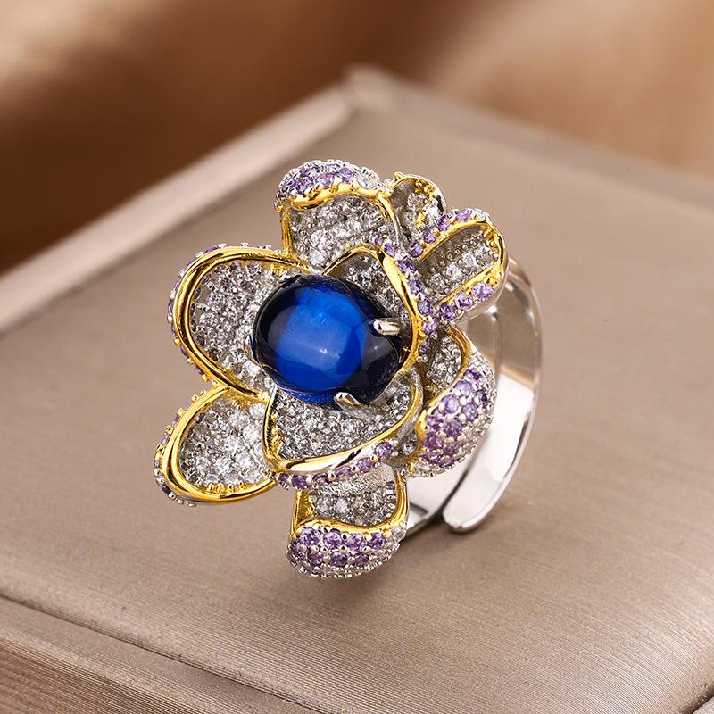 Autumn and winter new ring necklace sapphire high sense atmosphere versatile rose fashion commuter women's