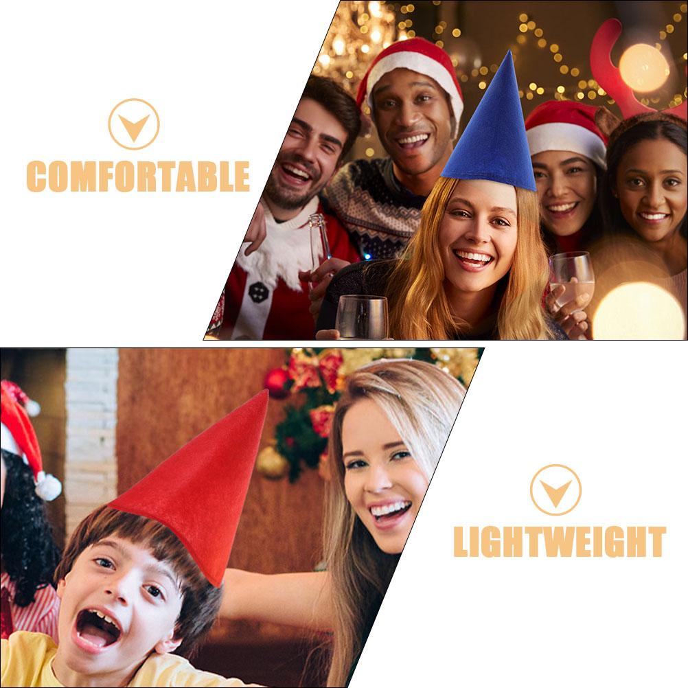4 st Konformad Filthatt Rund Kon Ankhatt Festartiklar Jul Tomtehatt Gnomhattar Halloween Rekvisita Födelsedagshatt Alvhatt