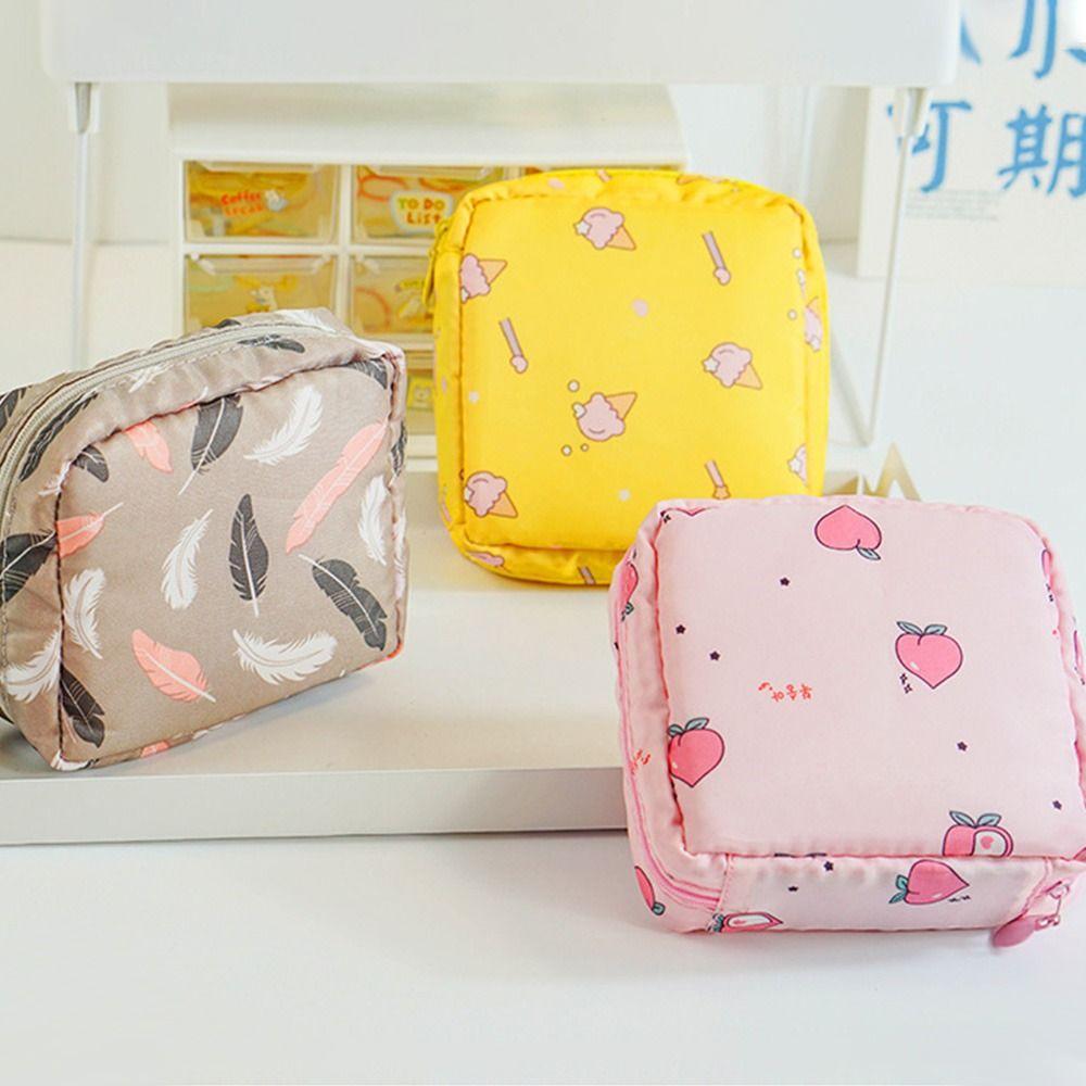 Headphone Case Makeup Organizer Sanitary Bag Sanitary Mat Bag Tamper-Proof Storage Bag Change Purse