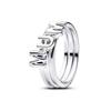 New 925 Silver Clover Letter Love Flower Women's Ring Wedding Party Fashion Gift Jewelry