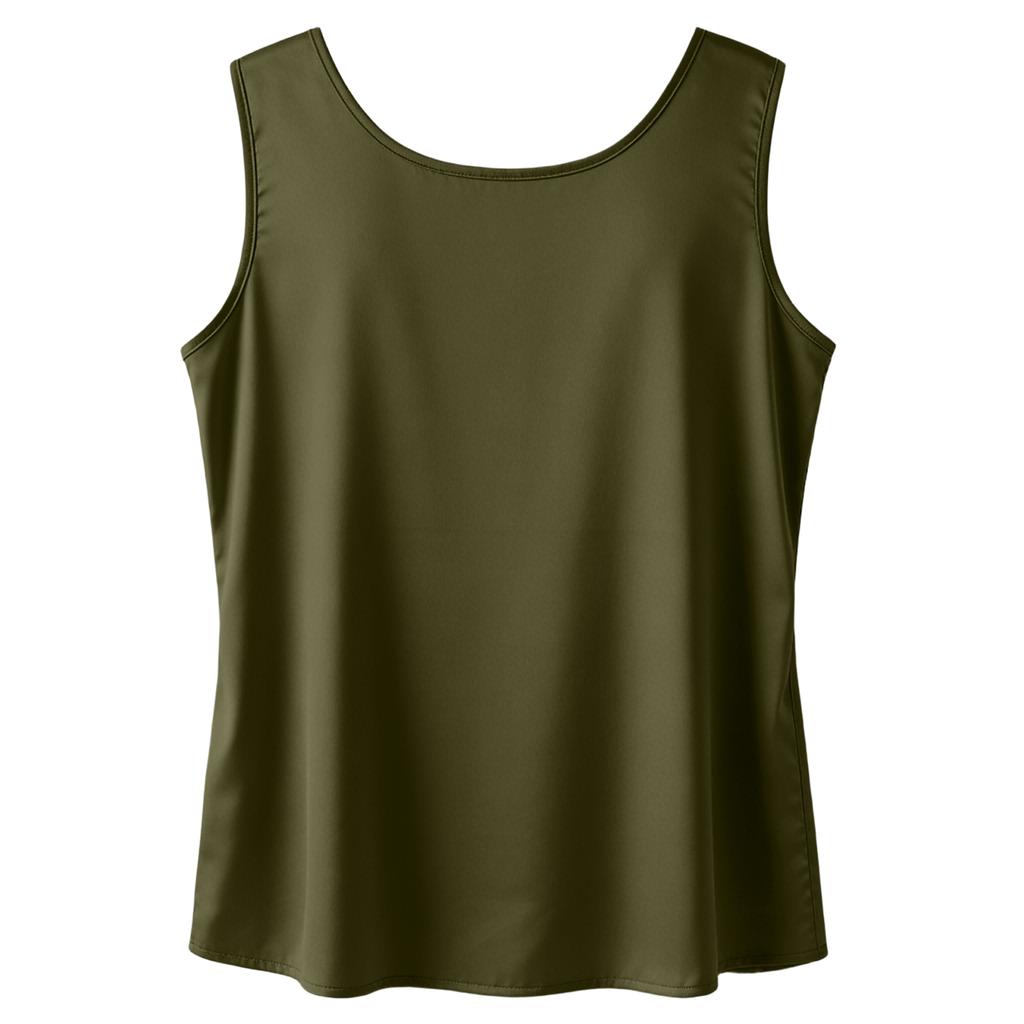 Canotta Casual da Donna Senza Maniche Scollo Tondo Vestibilità Rilassata Leggera Maglietta Base Estiva per l'Uso Quotidiano