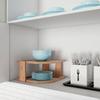 2-Tier Bamboo Corner Shelf Storage Rack Eco-Friendly Organizer Space Saving Bacteria Resistant Multi-Purpose Home Office Kitchen