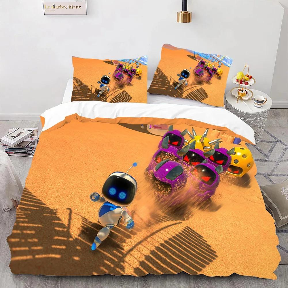 Astro Bot Cute Cartoon Bedding Set Duvet Set Single Double Bed King Size Bed Set Adult Boys Bedroom Duvet Cover Pillow Case