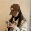 R Standard Baseball Cap Women's Big Head Circumference, Thin Face, Versatile Sports Hat Men's Cap Tide