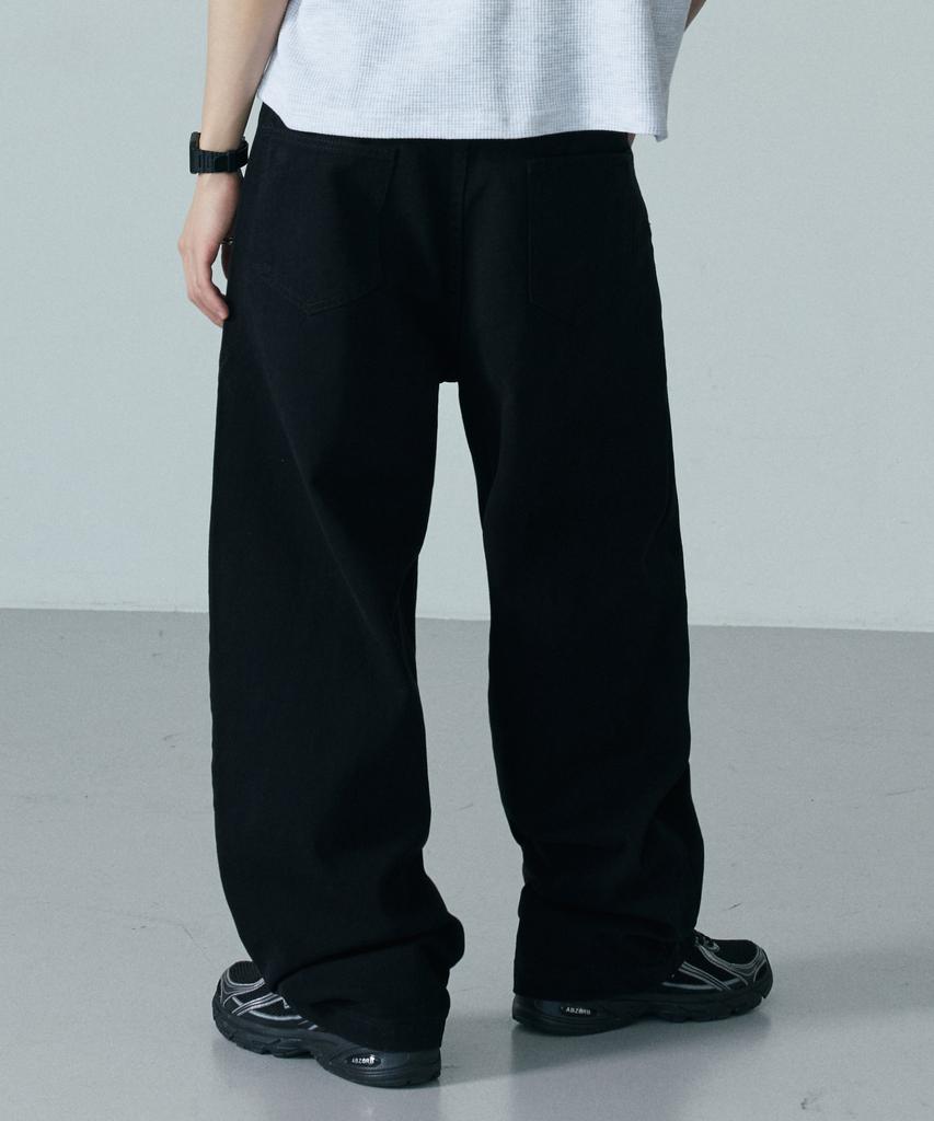 LXT Essential Cotton Wide Curved Chino Pants [Black]