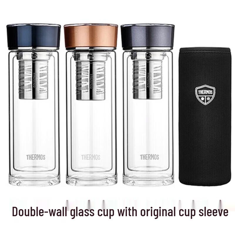 THERMOS Double Wall Glass Tea Infuser Bottle
