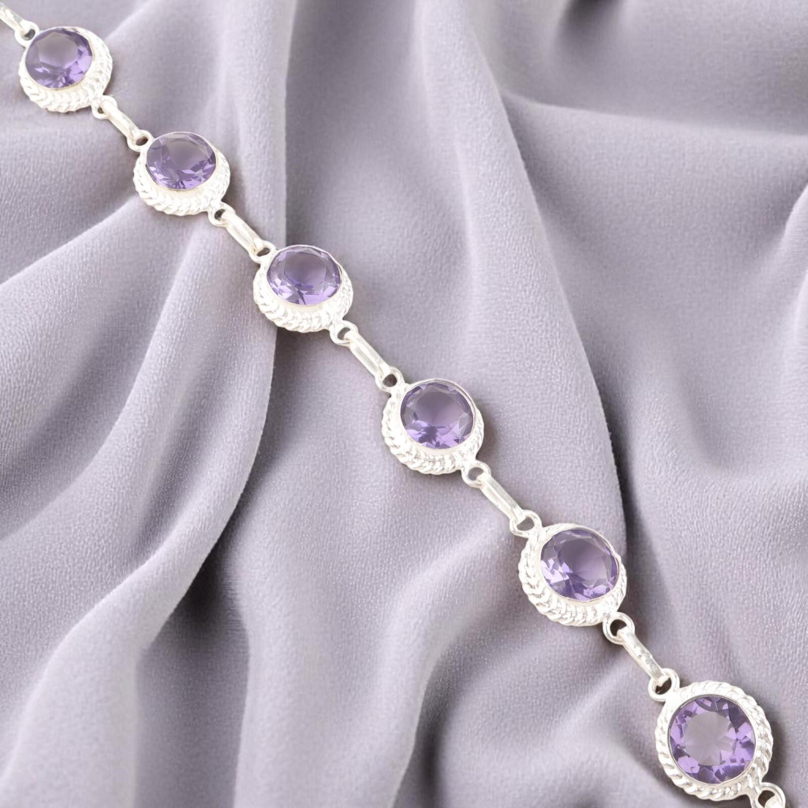 

Иолит Драгоценный камень 925 Стерлинговое серебро Ювелирные изделия Ручной работы Браслет 9 Подарок для женщин RB-8-6