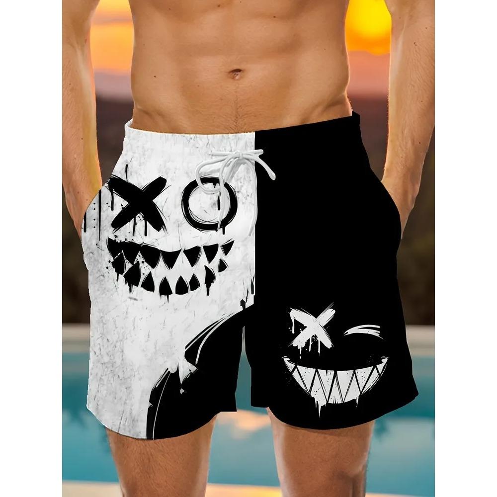 Summer Men Holiday Cool Breathability Daily Shorts Fashionable Comfortable Loose Creativity Personality Versatile 3D Shorts