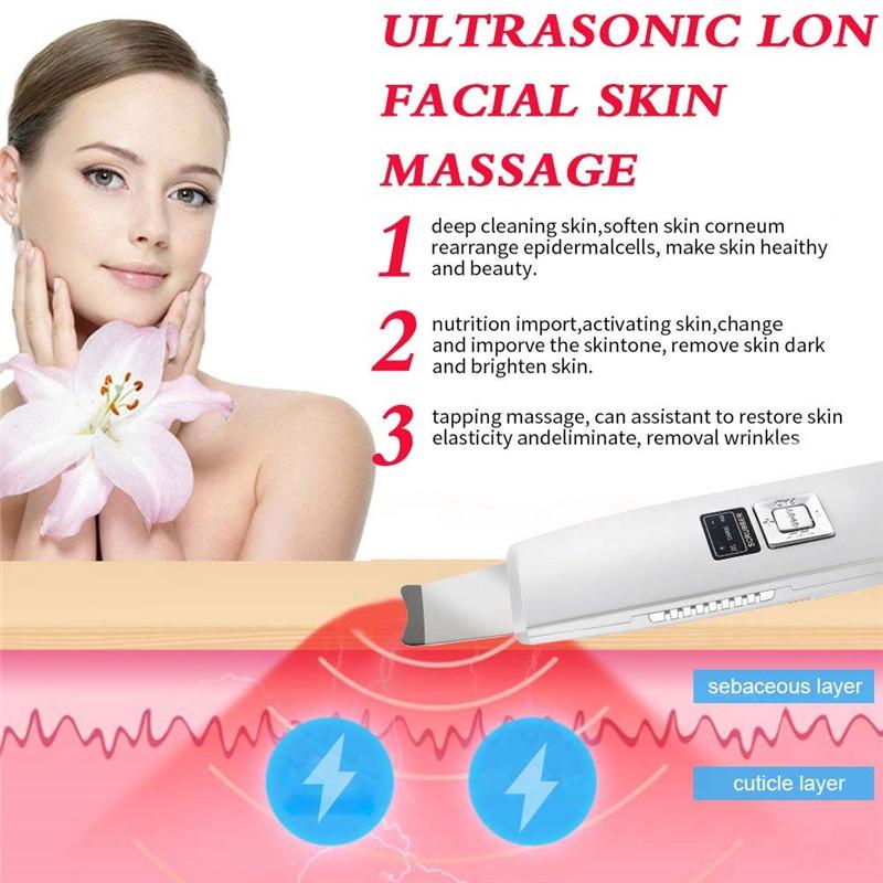 Ultrasound Skin Care Scrubber Pore Deep Cleansing Facial Face Ultrasonic Lifting Tool