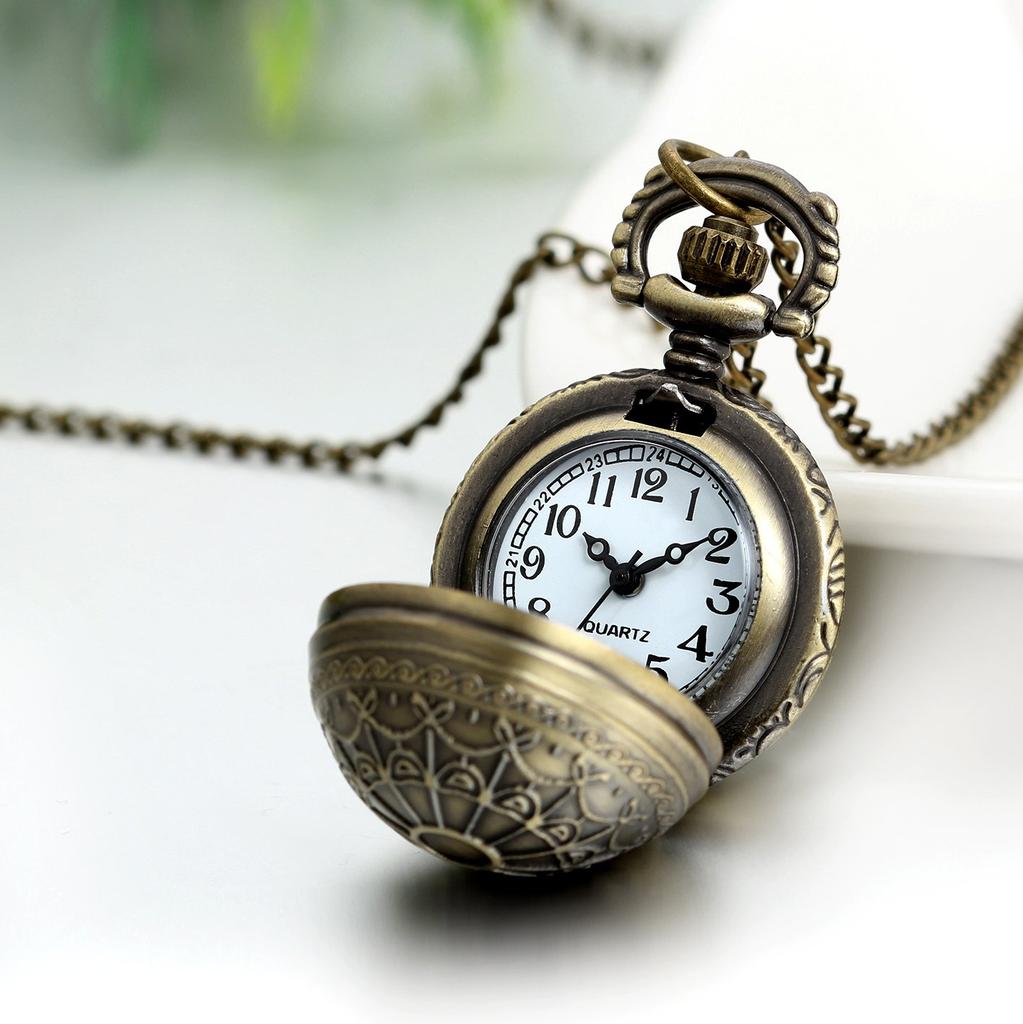 Antique Pocket Watch Spider Web Necklace Pendant Casual Fashion