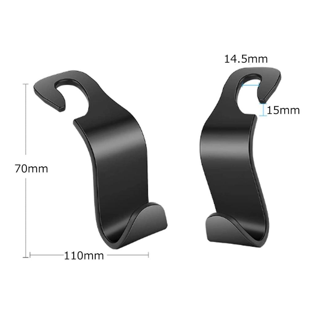 ALLVD Car Accessories and Car Seat Headrest High Load Capacity for Grocery and Easy No Removal Set of 4 Gadgets Hooks, Hooks, Coats, Bags, Luggage,