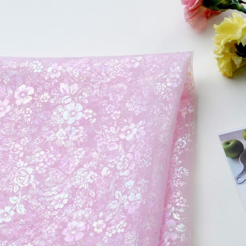 1/3/5 jardów iridescentna gradientowa drukowana tkanina siatkowa na ręcznie robione DIY szycie odzieży spodni spódnic akcesoria dekoracyjne wykończenia kokardek