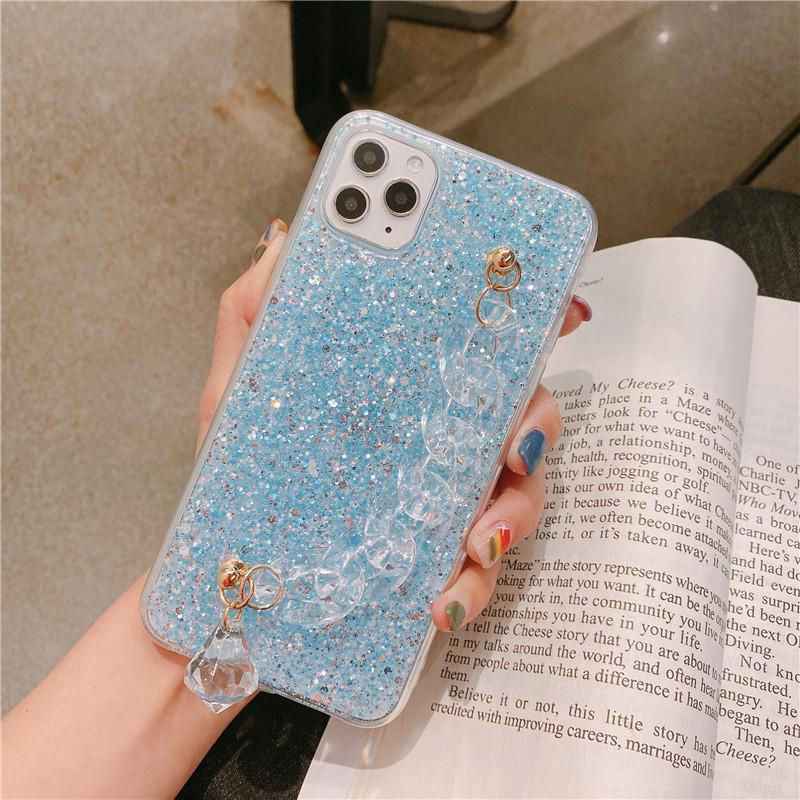Glitter Epoxy Suitable For Iphone16 Phone Case 17Pro Crystal Bracelet 14/13 Soft Xr Creative Max Tide X