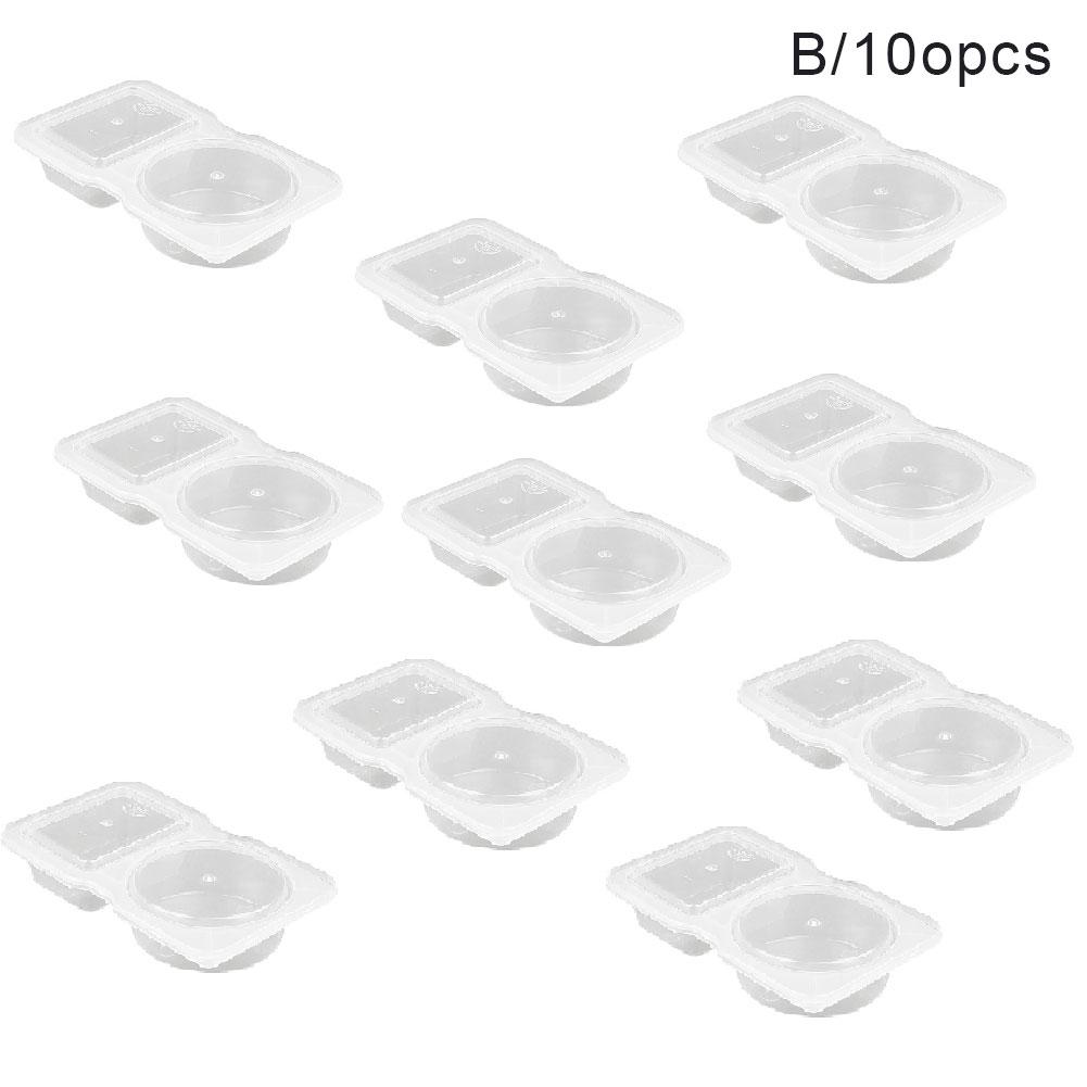 Lid Plastic Double Compartment Condiment Container Fridge Boxes Kitchen Salad Portable Storage U7D3
