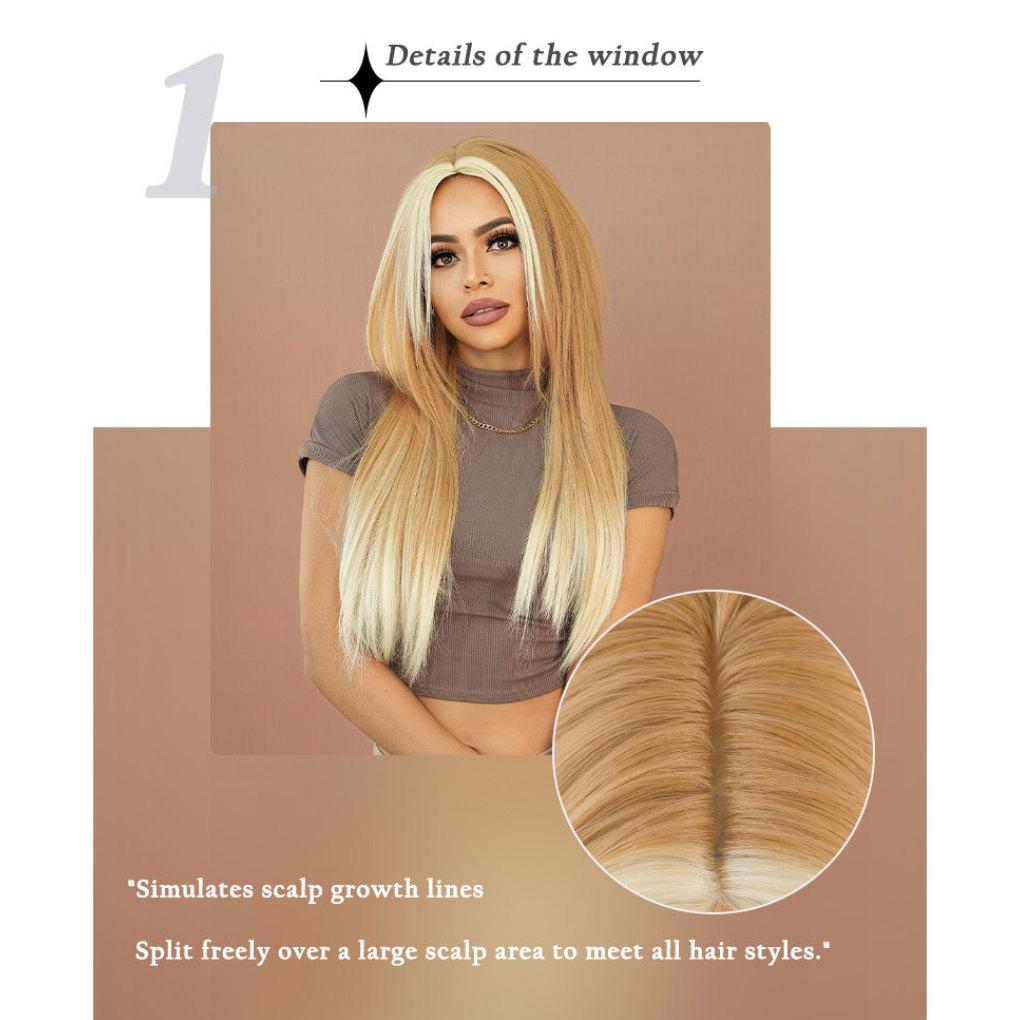 Women's Simulation Wig 63cm Hair Cospaly Full Headgear Rose Hair Net Headdress Beauty Decoration Wig