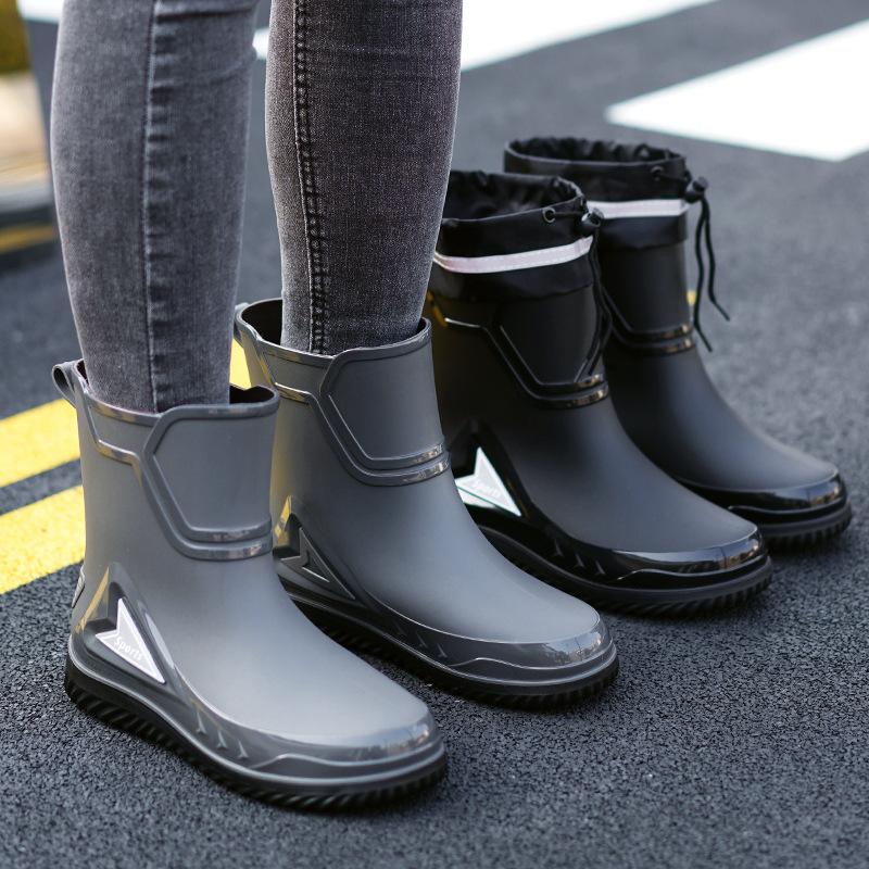 Rain Shoes Men's 2026 New Medium Tube Rain Boots Non-slip and Anti-men's Velvet Rain Shoes