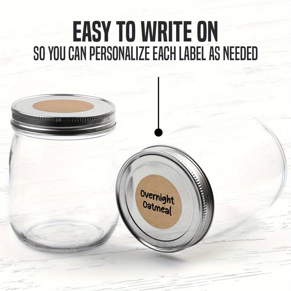 1/3/5Roll Kraft Round Paperblank Self-adhesive Sealing Gift Round Stickers Home Packaging Seal Labels Household Jar Bottle Label