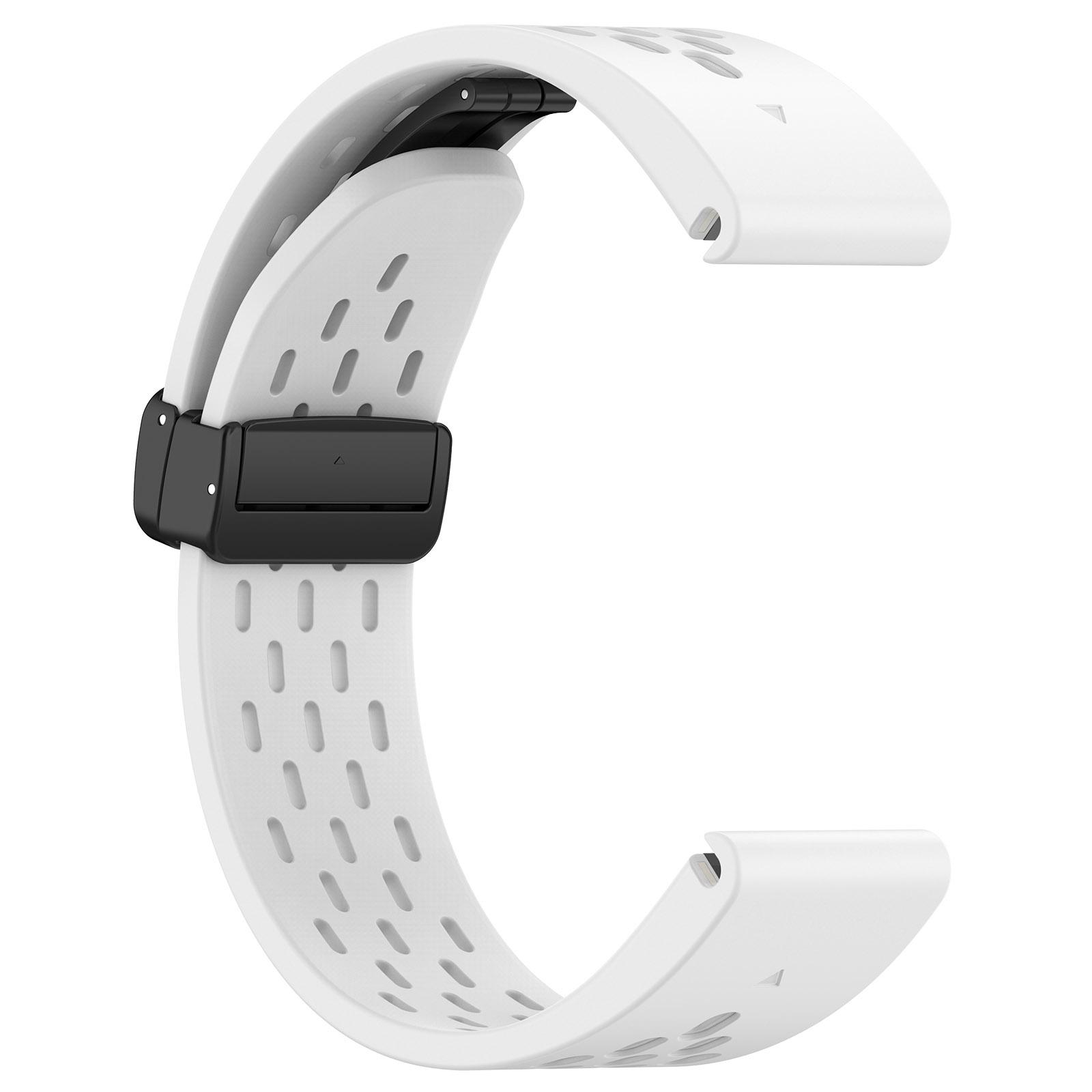 

For Garmin Fenix 7S/Instinct 2S/Fenix 6S/Fenix 6S Pro Breathable Strap Folding Buckle 20mm Silicone Watch Band White