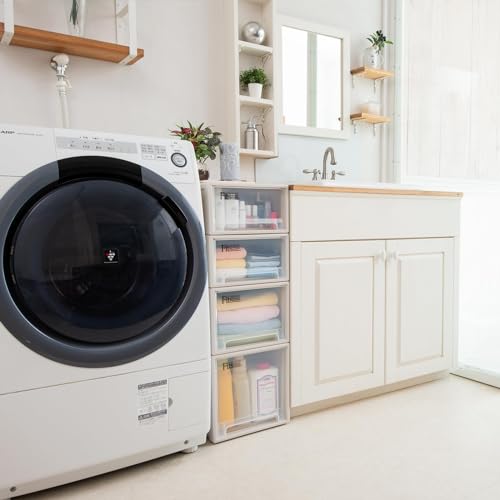 Tenma Fits Case Closet Storage Box, 39cm Wide x 53cm Deep x 23cm High, Sagging-Resistant Storage Case, Made in Japan, Cappuccino Color, Size M-53