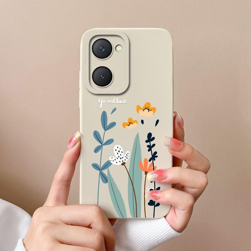 For Vivo Y03t Y02t iQOO U5x Z9 Lite Y400 Pro Y18i Y18t Cute Avocado Pattern Phone Case Lens Protection Liquid Silicone Shockproof Shell For Vivo Cover