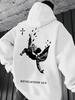 26 Dark Fallen Angel Cross Big Picture Printed Sweater Men's and Women's Loose Street Casual Hoodie