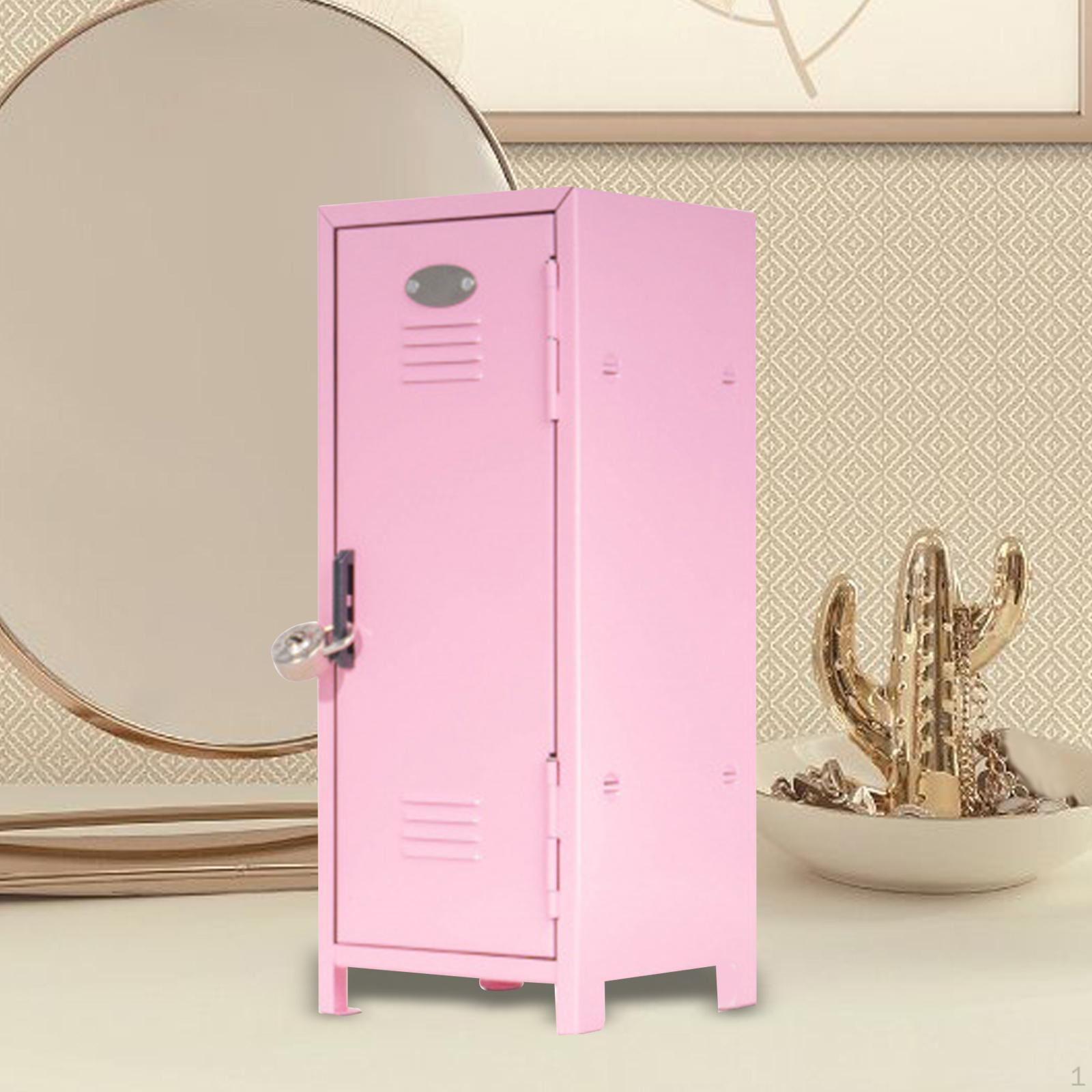 

Мини-локер, настольный шкафчик, девчачий локбокс, настольный органайзер для хранения кукол, украшений светло-розовый