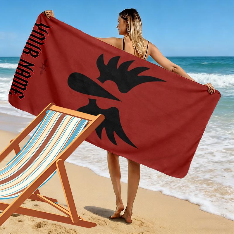 Custom Name Blood Angels Print Beach Towel, Large Soft Quick Dry Towel for Beach Camping Swimming