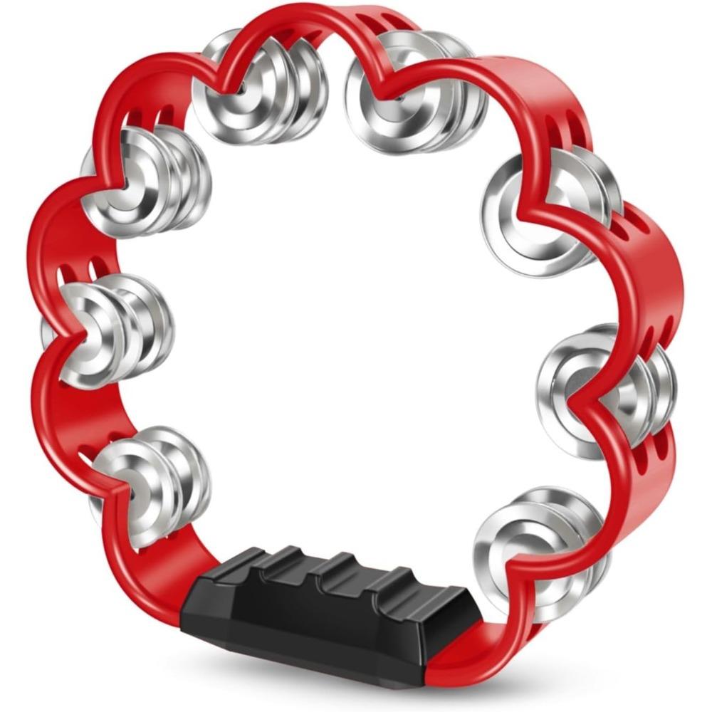 Pleasant Jingle Percussion Tambourine Handheld Hand Cranked Bell  Musical Rhythm Instrument