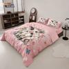 3pcs Valentine's Day Romantic Pink Cow Print Coreless Down Duvet Cover Set Comfortable Bedroom Bedding Decoration Machine Wash