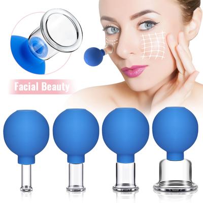 Rubber Massage Body Cups Glass Vacuum Cupping Anti Cellulite Suction Cup Massager for Face Facial Skin Lifting Tools