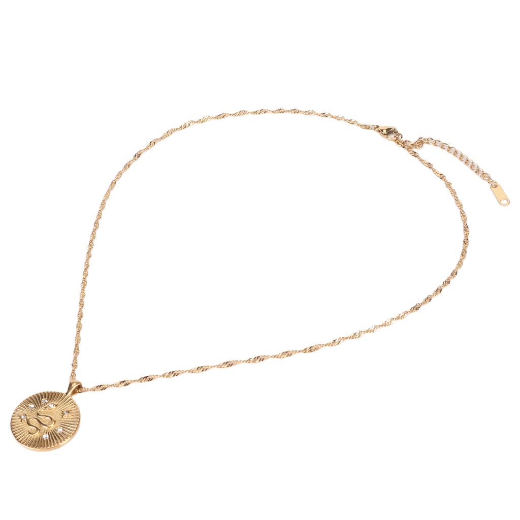 Náhrdelník pro ženy s bílým zirkonem, hadí vzor, galvanizovaný, módní dámský přívěsek