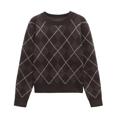 European and American Style, New Women's Clothing, Classic, Fashionable, Rhombus Knitted Sweater 2756125700