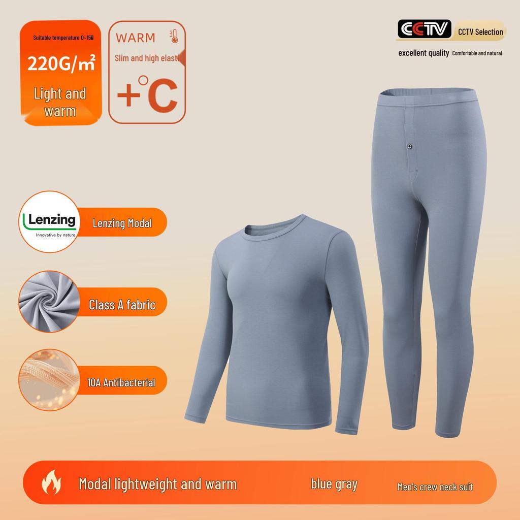 Zestaw ciepłej bielizny termoaktywnej klasy A z 80-włóknowej dzianiny Lenzing Modal: Męska i damska jesienna bielizna termoaktywna generująca ciepło