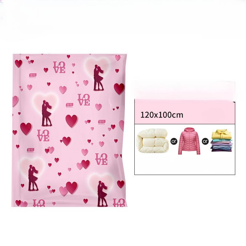 

1 шт., домашний органайзер, вакуумная сумка для одежды, утолщенная сжатая сумка, дорожная складная сумка для хранения одежды, компактный герметичный пакет 120X100cm розовый