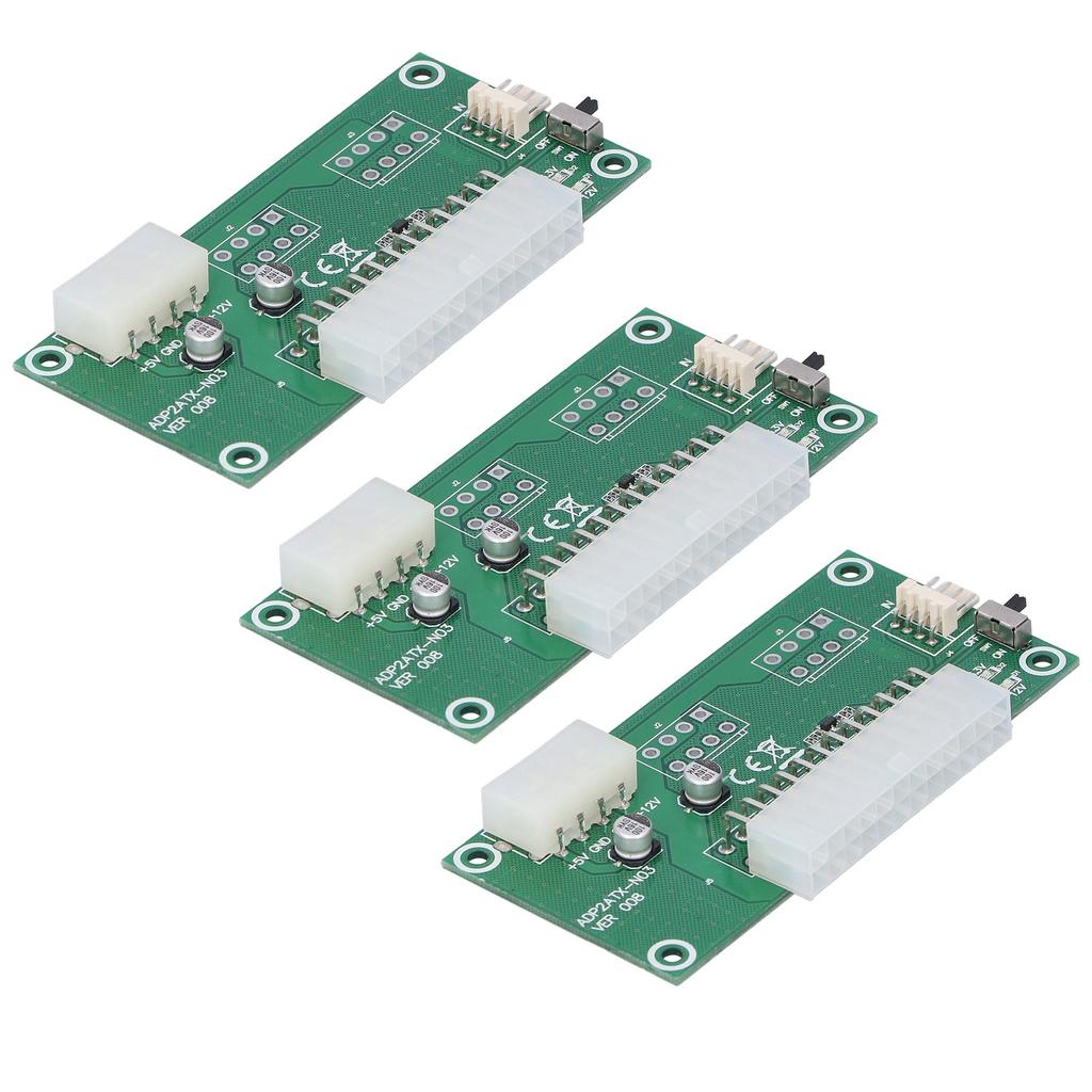 3Pcs MultiPower Synchronization Start Card with 24Pin Connection Line Computer Adapter