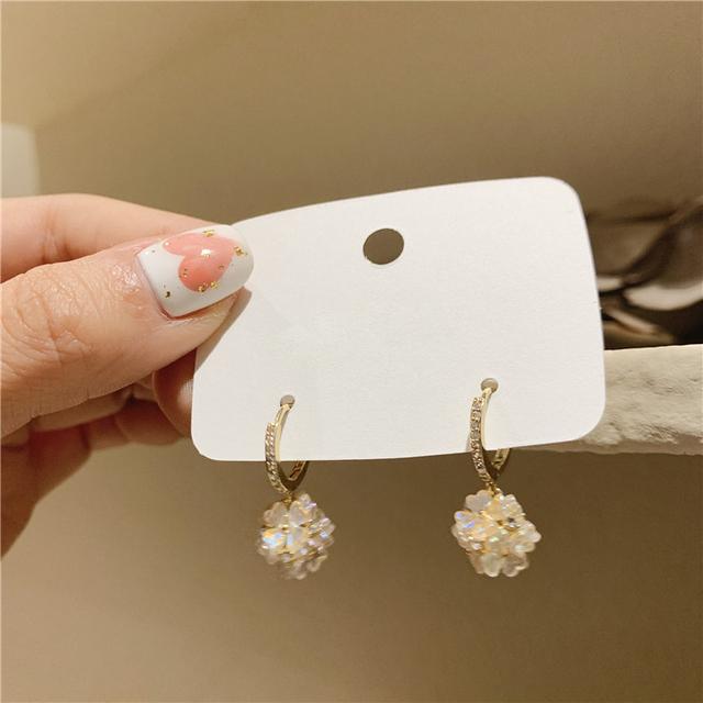 

Роскошные кубические циркониевые цветочные серьги-подвески для женщин, богемные свежие серьги-подвески с серебряными иглами, модные ювелирные изделия для девушек золотой