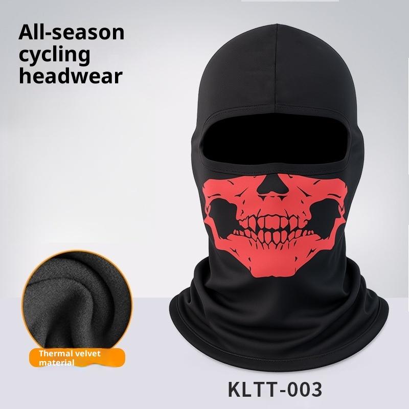 1 Stück Totenkopf-Print Motorrad Winddicht Ski Kopf Halswärmer Fahrradhelm Futter Motorrad Sturmhaube Vollgesichtsmaske