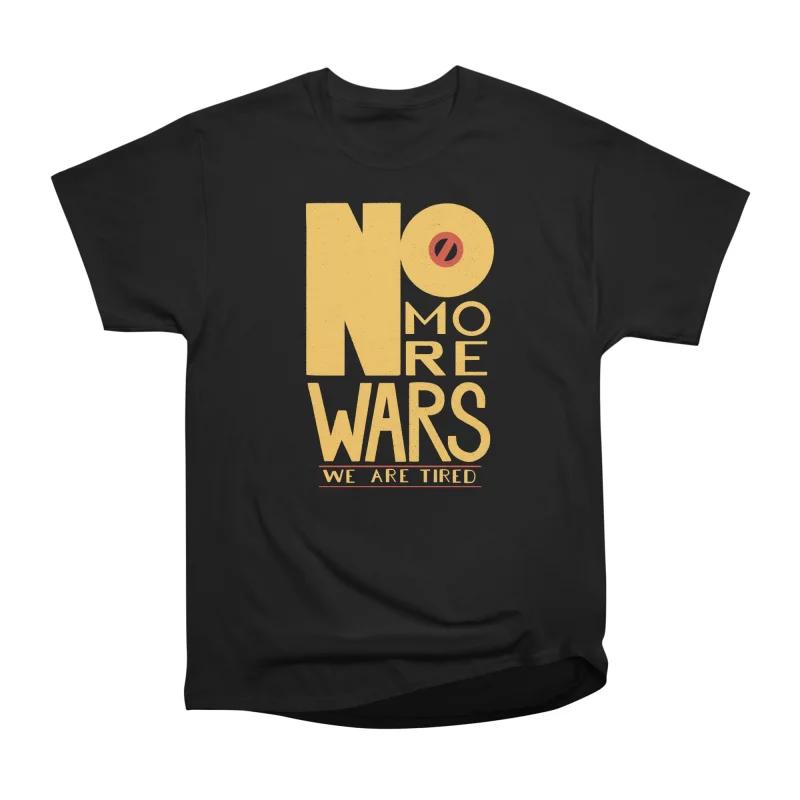 

Men Casual Shirts Short Sleeves NO MORE WARS Black Tees Oversized T-shirts XXXL чорний
