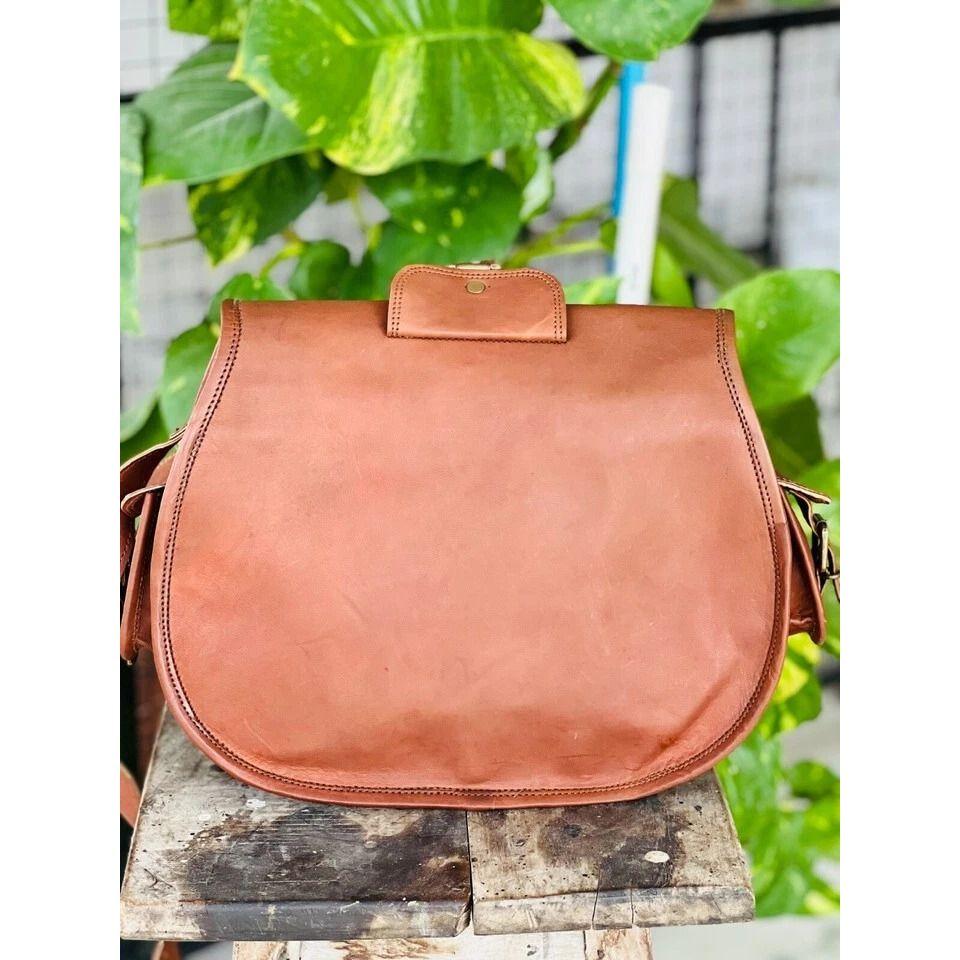 Leather Messenger Bag Goat Satchel Brown Shoulder Real Women's New Genuine