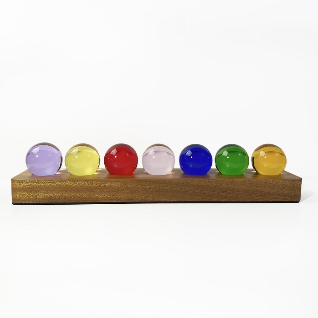 Seven-Color Crystal Glass Ice Crack Ball Fountain Decor