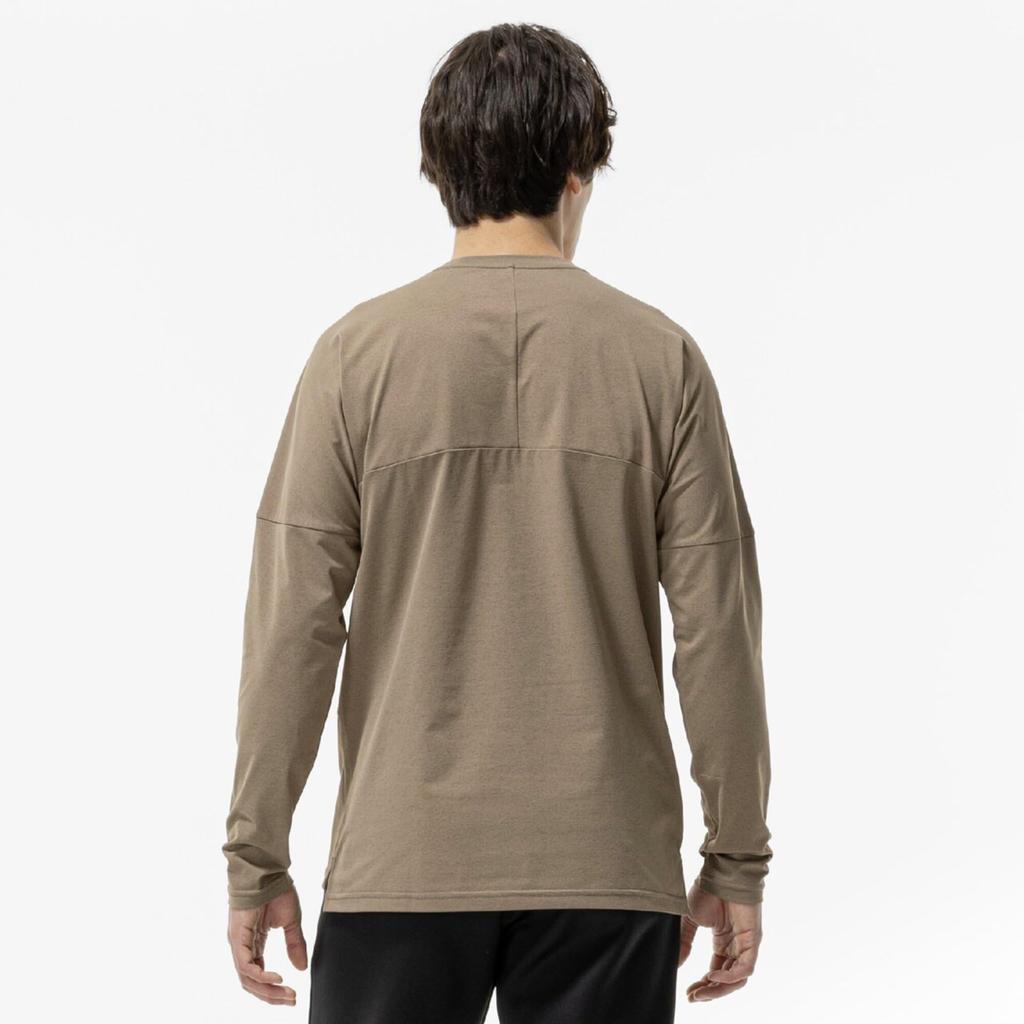 Soft Dry Training Size M Men's T-Shirt (Long Sleeve), Moisture-Wicking, Quick-Drying, Camel, (32MAB029)