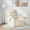 Vidaxl Reclining Massage Armchair, Cream, Fabric Upholstered