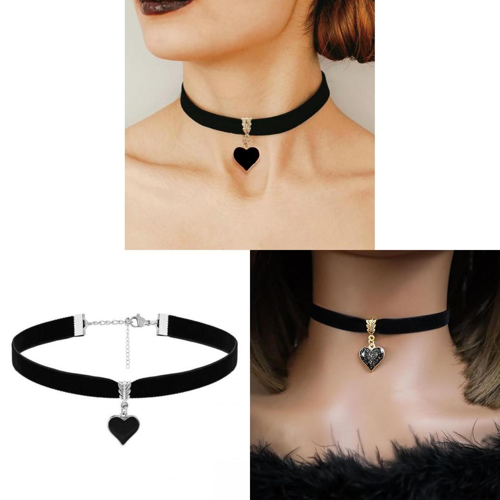 Gothic Jewelry Heartshaped Cross Pendant With Chain For Men Women