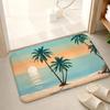 Summer beach Art Floor Mat Floor Mat Soft Flannel Non-Slip Door  Rug for Living Room
