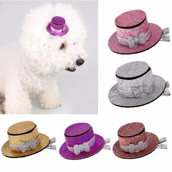 1 Stück Hundeaccessoires Krone Schleifen Haarspangen Bunte Kleine Haarnadel Stoff Haustier Kopfschmuck Baby Lieblicher Kopfschmuck
